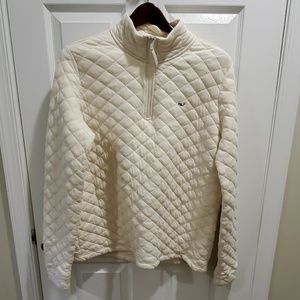 Quilted Cream 1/4 Zip Vineyard Vines pullover